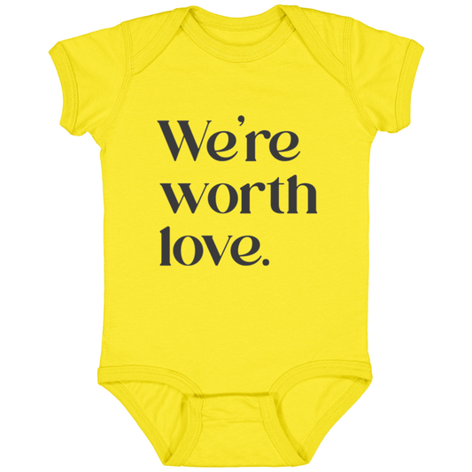 We're worth love™ (yellow onesie)