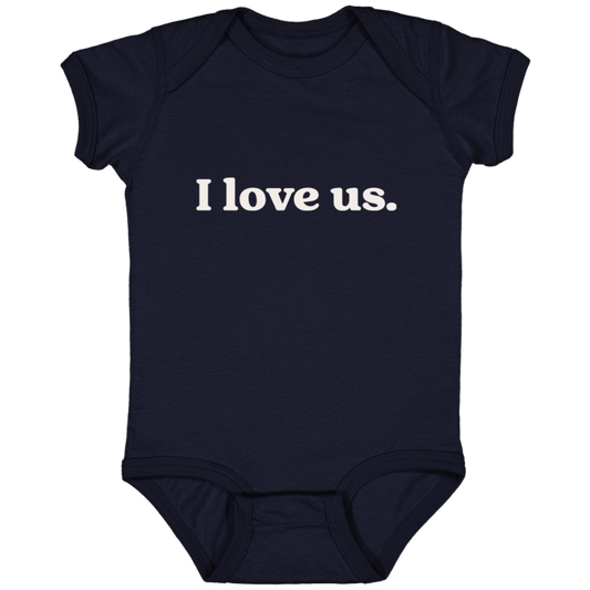 I love us.™ (navy onesie)