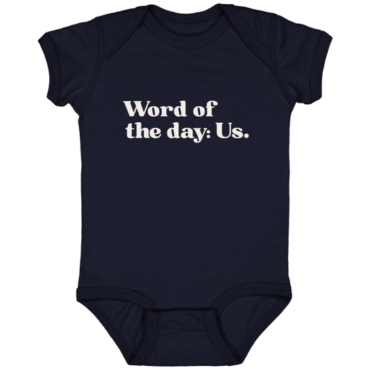 Word of the day: Us.™ (navy onesie)