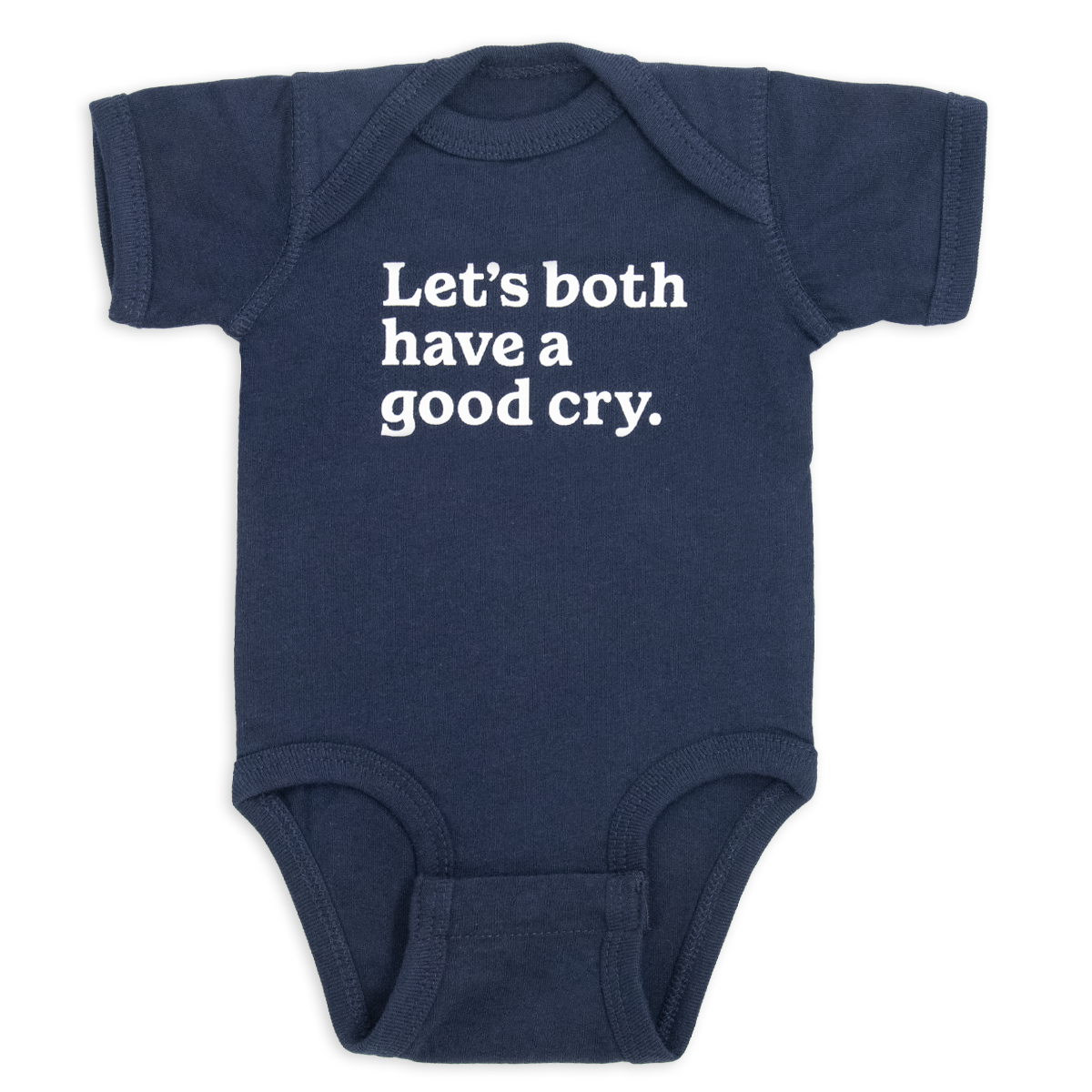 Let's both have a good cry.™ (navy onesie)