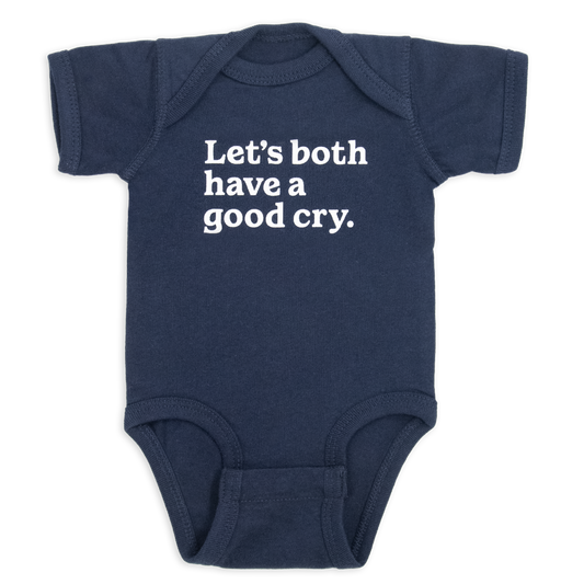 Let's both have a good cry.™ (navy onesie)