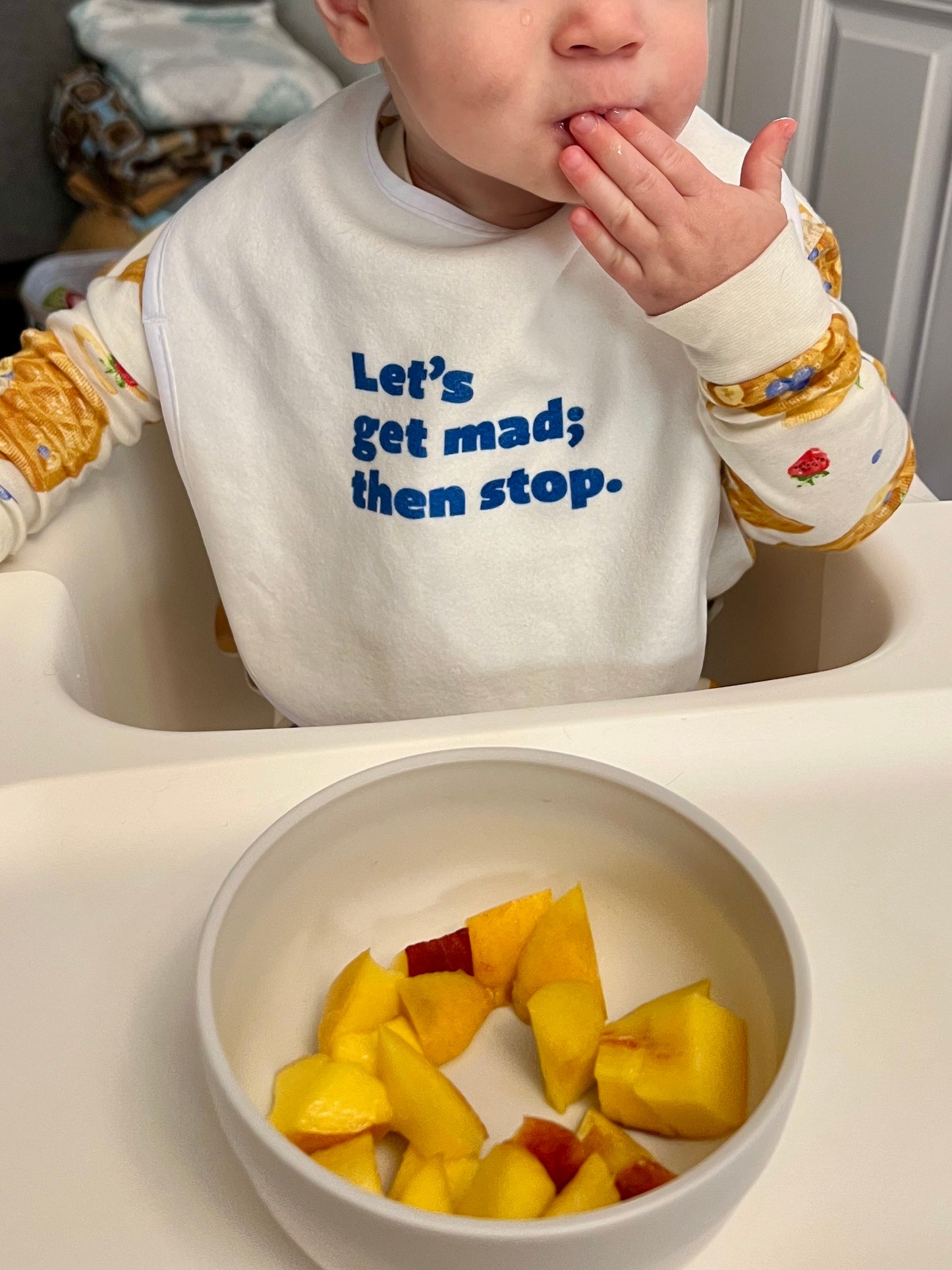 Let's get mad; then stop.™ (white bib)